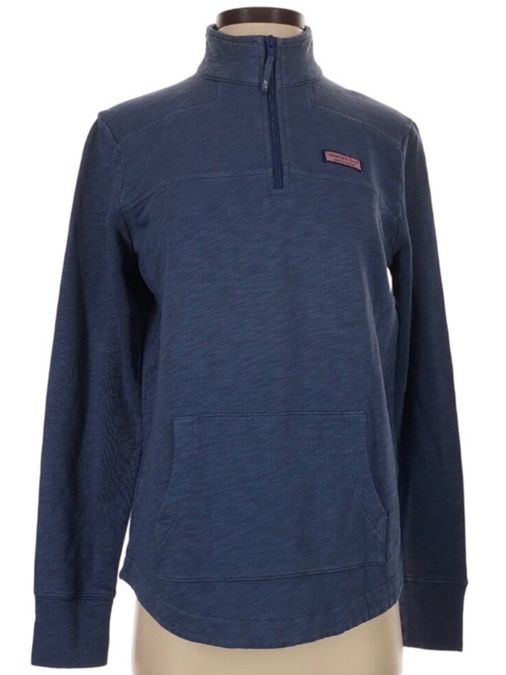 Vineyard Vines Pullover Blue Quarter Zip Sweatshirt Preppy Coastal Fleece XS